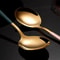 Golden Stainless Steel Cutlery Set Knife Fork Spoon And Teaspoon For Elegant Dining 2