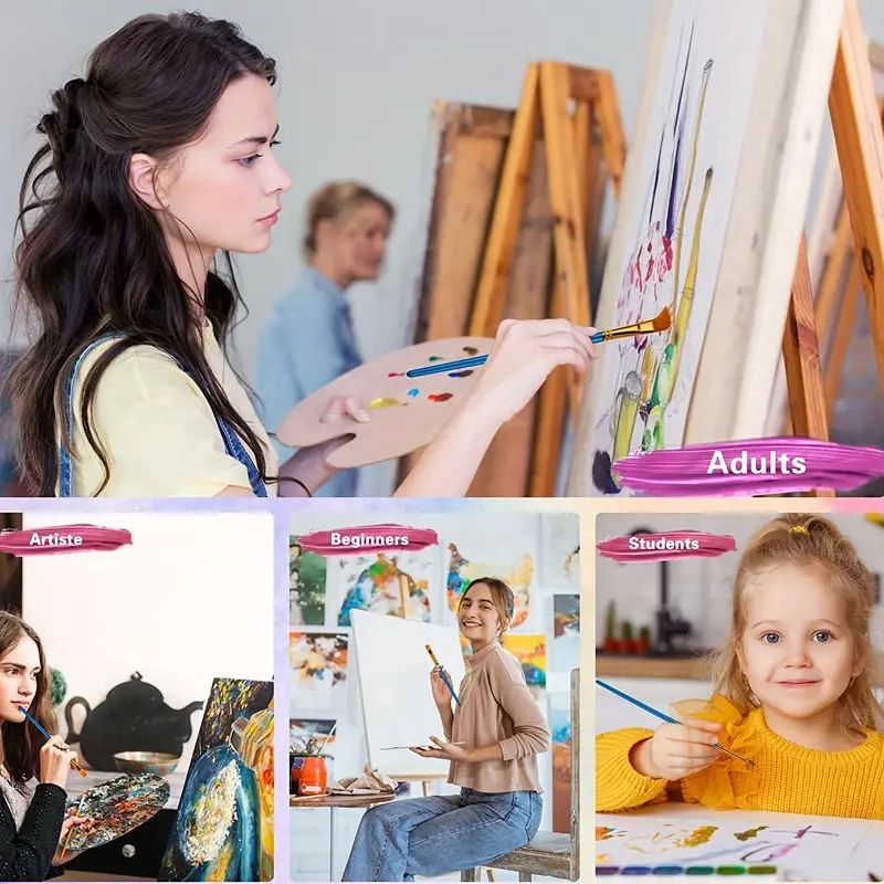 Oil Painting Watercolor Pen Brush Set For Artists Set With Wooden Handles 2