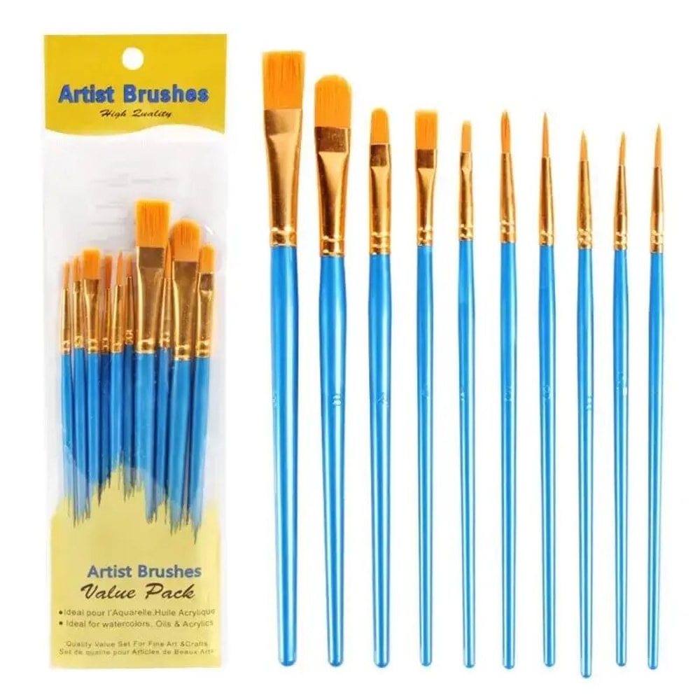 Oil Painting Watercolor Pen Brush Set For Artists Set With Wooden Handles 4