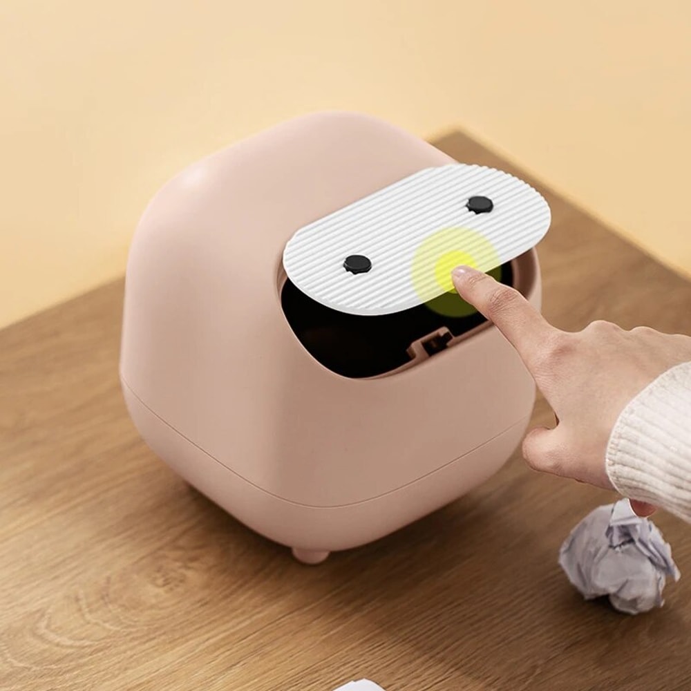 Mini Ninja Desktop Trash Can Creative Small Office Press Trash Can Cute Storage Box For Desk Organ 4