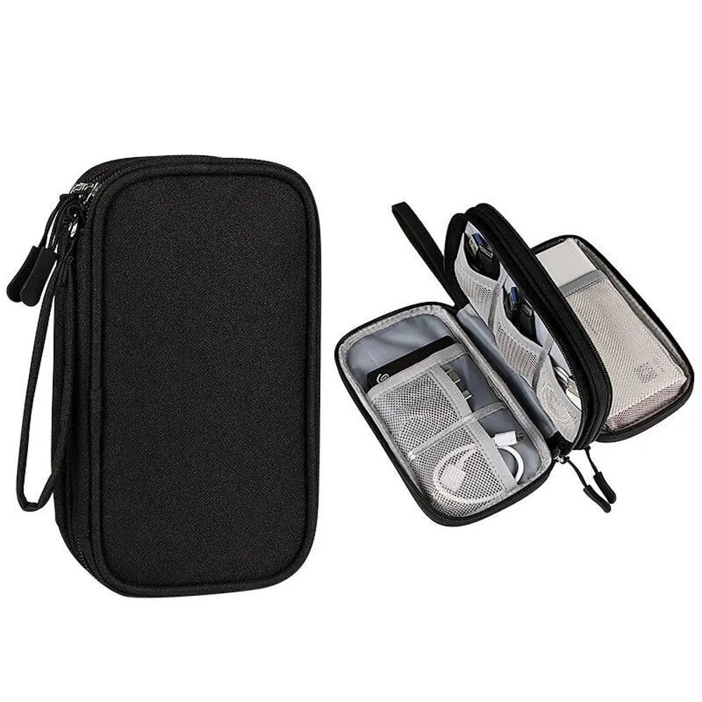Portable Digital Accessory Organizer Bag For Travel Multilayer Cable Headset Storage 0
