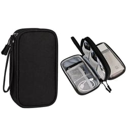 portable digital accessory organizer bag for travel - multi-layer cable & headset storage