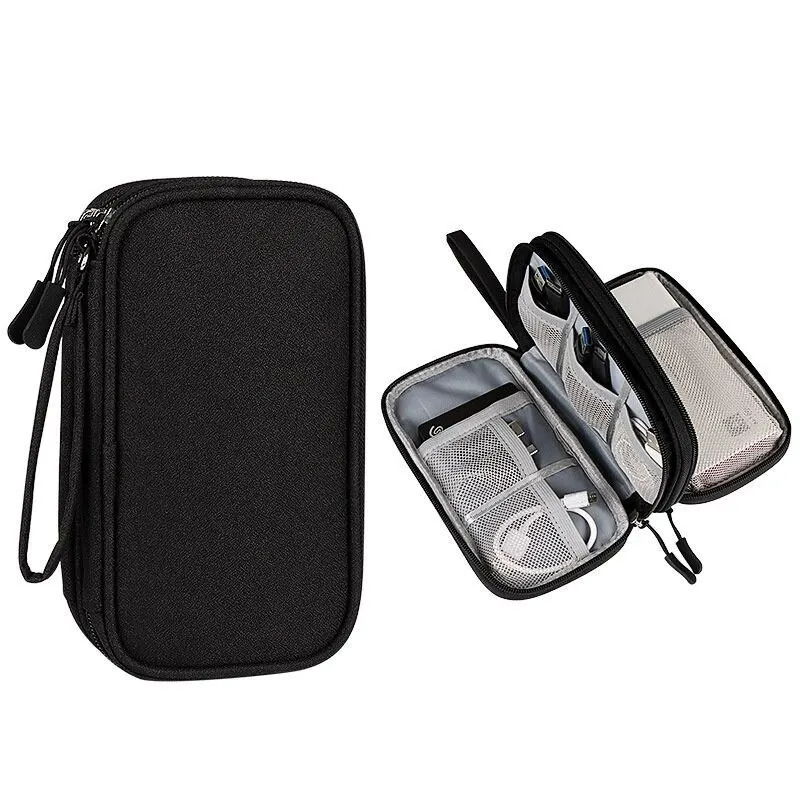 Portable Digital Accessory Organizer Bag For Travel Multilayer Cable Headset Storage 0