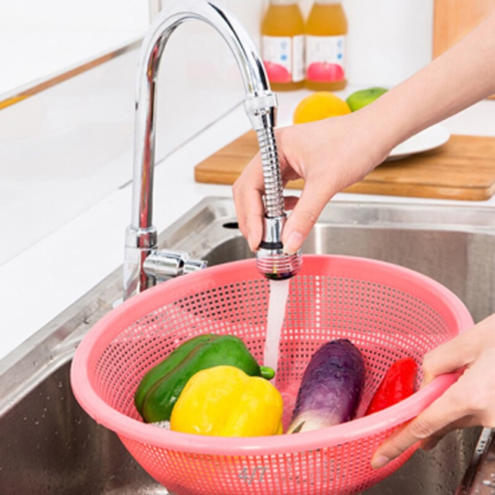 Rotable Foaming Faucet Extender Stainless Steel Elastic Rotation For Kitchen Bathroom 2