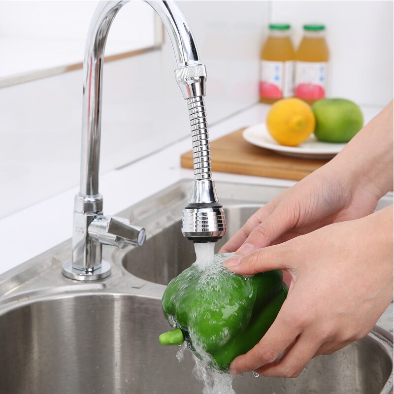 Rotable Foaming Faucet Extender Stainless Steel Elastic Rotation For Kitchen Bathroom 3