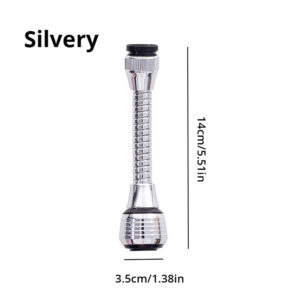 Rotable Foaming Faucet Extender Stainless Steel Elastic Rotation For Kitchen Bathroom 5