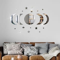 acrylic star & moon shape wall stickers for living room and bedroom decor