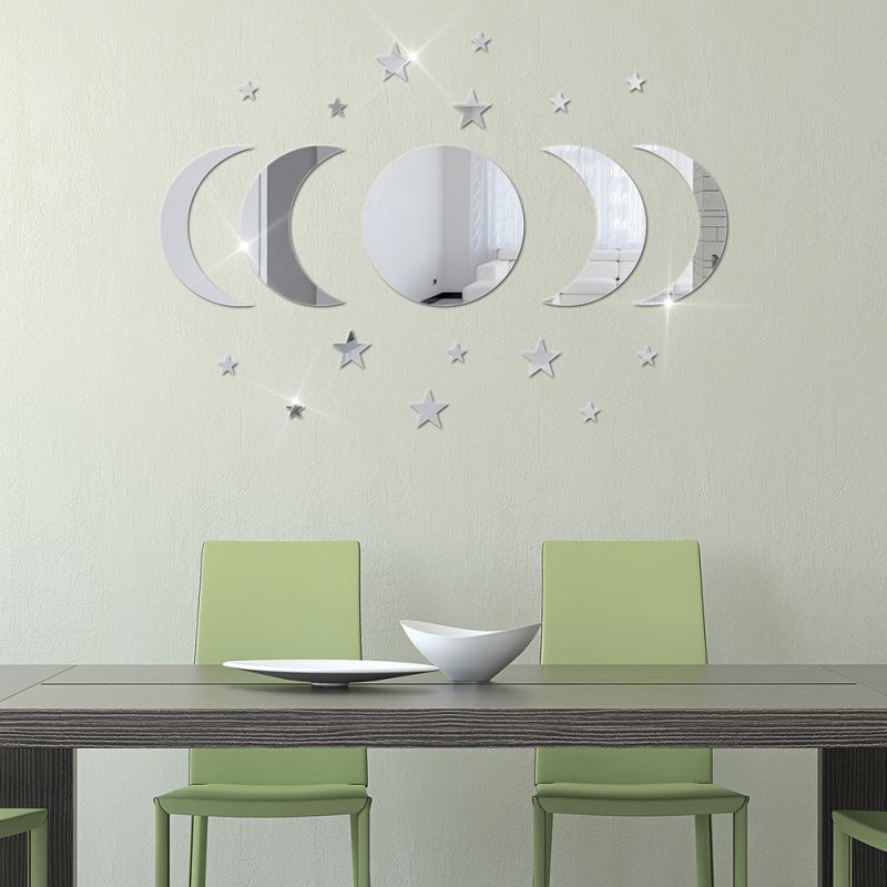 Acrylic Star Moon Shape Wall Stickers For Living Room And Bedroom Decor 1