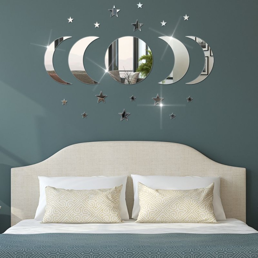Acrylic Star Moon Shape Wall Stickers For Living Room And Bedroom Decor 2