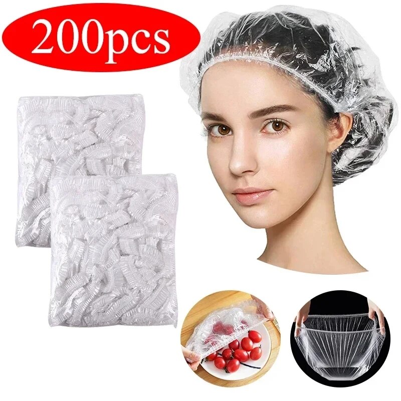 Disposable Shower Cap For Extension Hair Care Clear Waterproof Elastic Mesh Bath Hat For Beauty Us 5