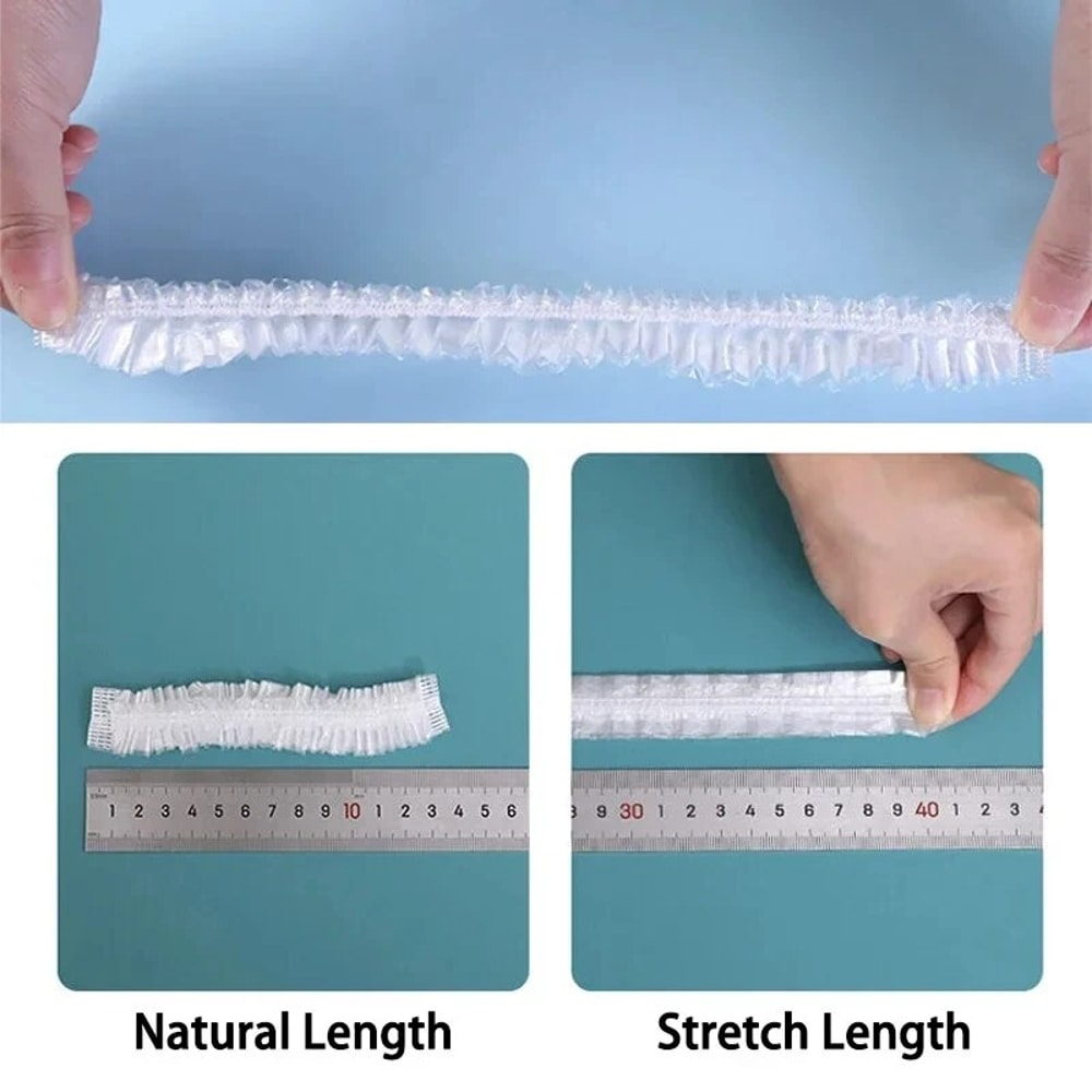 Disposable Shower Cap For Extension Hair Care Clear Waterproof Elastic Mesh Bath Hat For Beauty Us 3