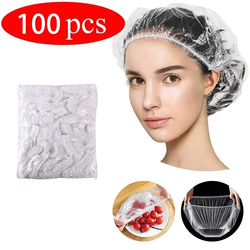 Disposable Shower Cap For Extension Hair Care Clear Waterproof Elastic Mesh Bath Hat For Beauty Us 4