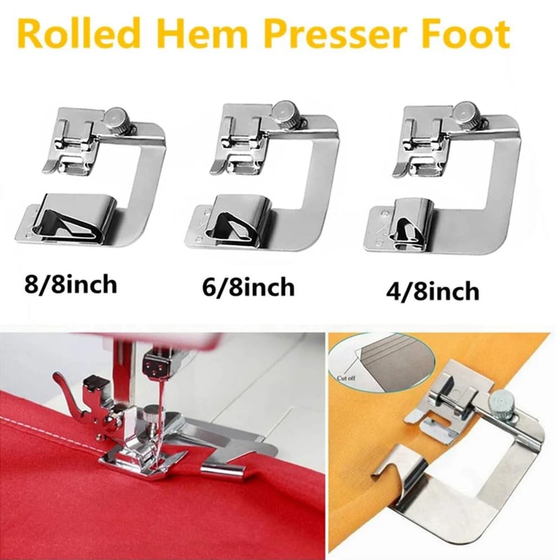 Domestic Sewing Machine Presser Foot Rolled Hem Feet For Brother Singer Janome Babylock Juki And Mo 3