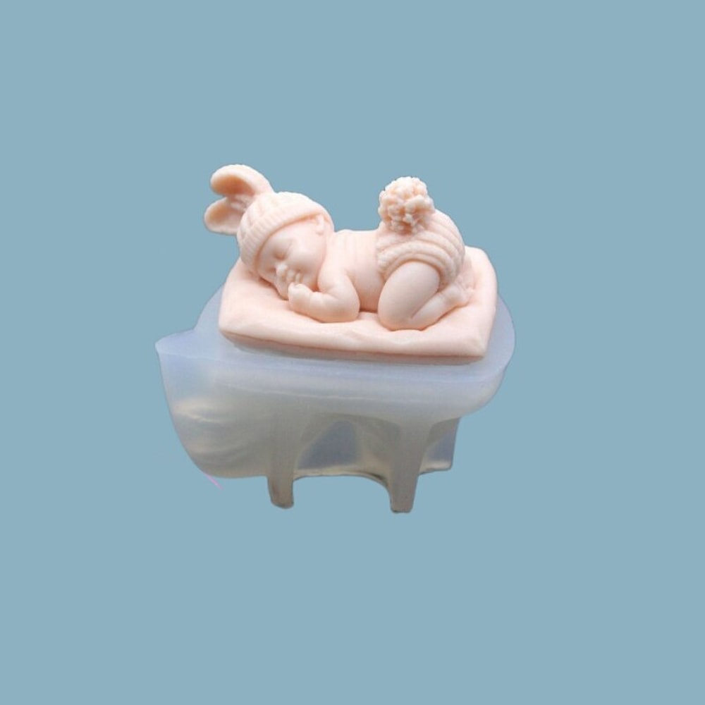 Translucent Baby Sleeping Silicone Mold For Candle Making Home Decor 1