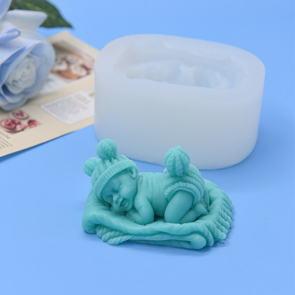 Translucent Baby Sleeping Silicone Mold For Candle Making Home Decor 3