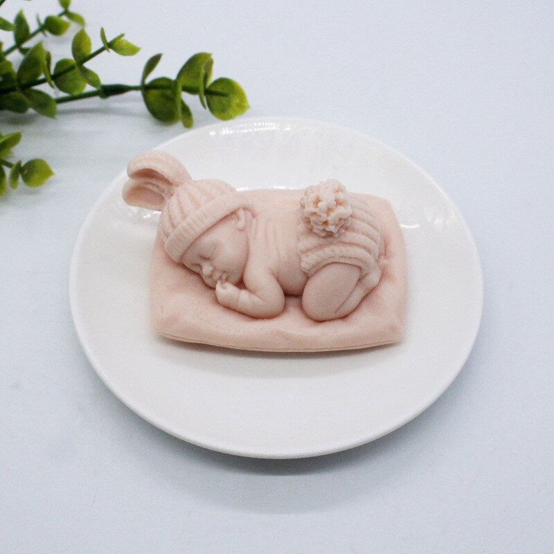 Translucent Baby Sleeping Silicone Mold For Candle Making Home Decor 4