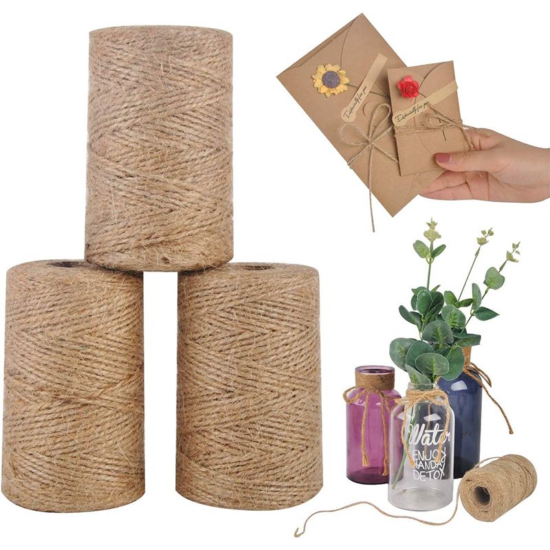 Natural Jute Craft Rope Durable Jute Twine String Hemp Cord For DIY Project 2
