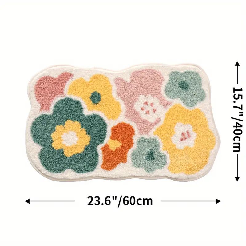 Cute Flower Bathroom Rug Soft Absorbent NonSlip Bath Mat For A Cozy Bathroom Experience 5