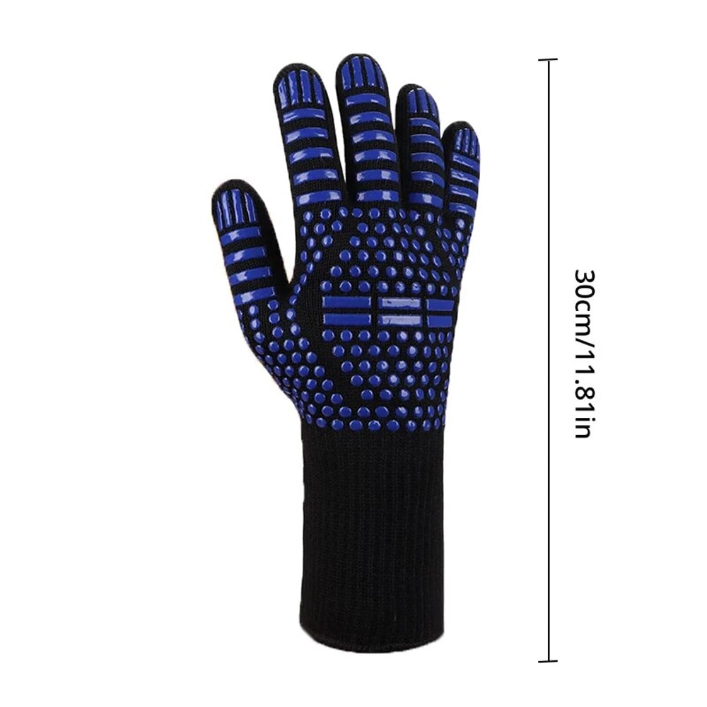 Heat Resistant Oven Gloves Cut Resistant NonSlip Silicone BBQ Gloves For Kitchen Grill Camping And 5