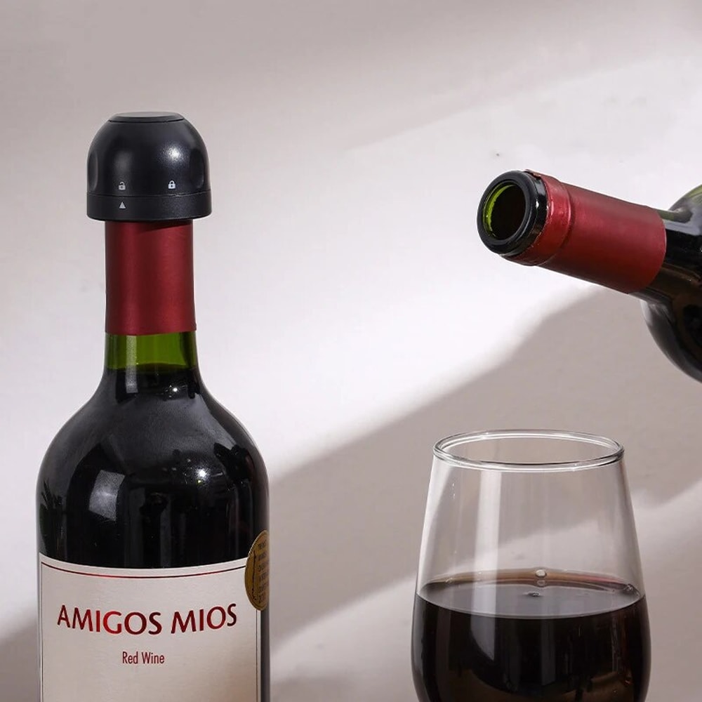 Black Wine Bottle Stoppers LeakProof Sealing Caps For Wine Champagne And Spirits Preservation Min 1