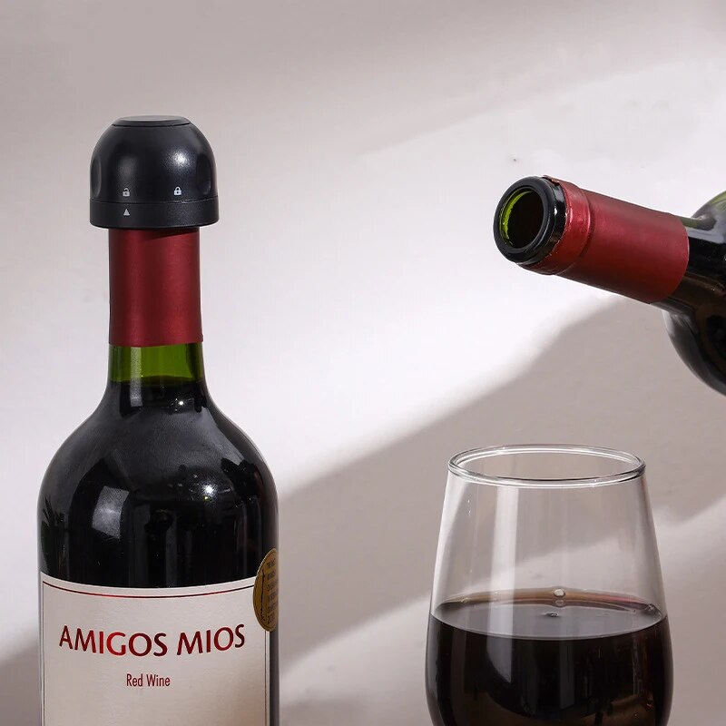 Black Wine Bottle Stoppers LeakProof Sealing Caps For Wine Champagne And Spirits Preservation Min 1