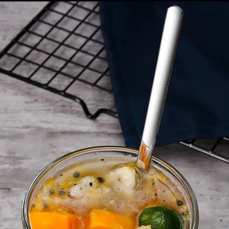 Stainless Steel Spoons Set Long Handle Ice Cream Coffee And Stirring Utensils For Kitchen Use 2