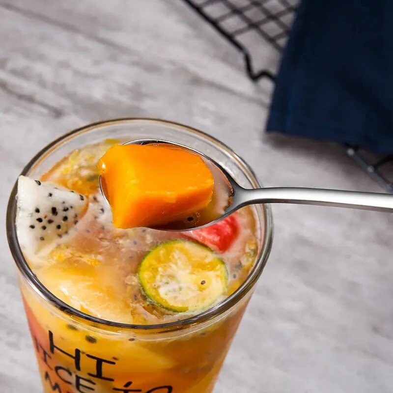 Stainless Steel Spoons Set Long Handle Ice Cream Coffee And Stirring Utensils For Kitchen Use 3