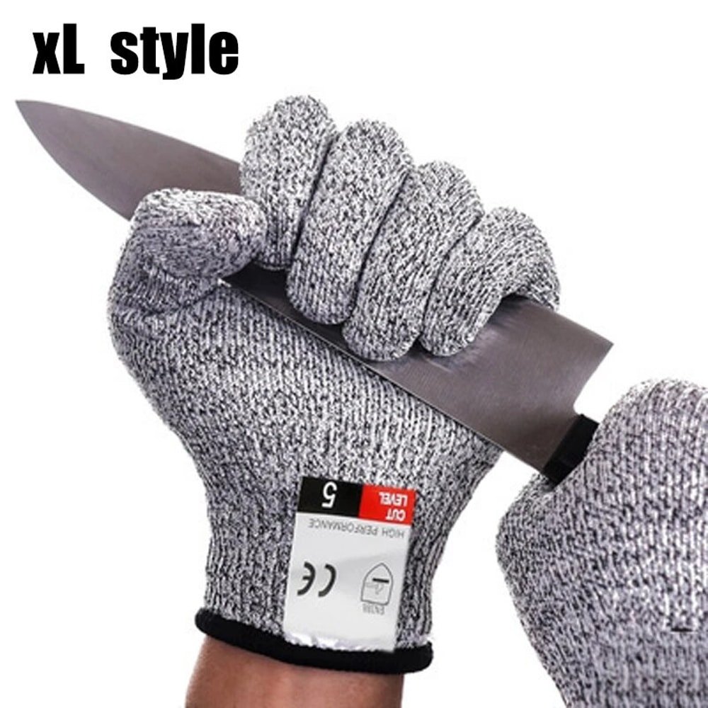 AntiCut Safety Work Gloves For Glass Cutting And Protection GreyBlack Pair 6