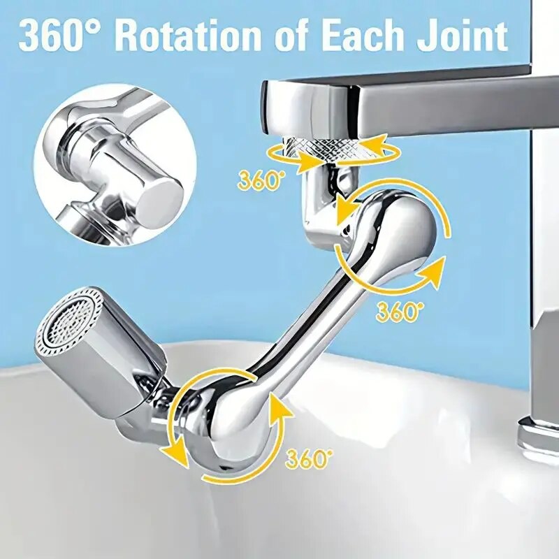 Rotating Faucet Extender With Swivel Arm Universal 1080 Extension For Bathroom Sink 2