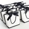 White Paper Tote Bags With Ribbon Bow Handles Pack For Weddings Parties And Gifts 0