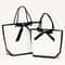 White Paper Tote Bags With Ribbon Bow Handles Pack For Weddings Parties And Gifts 1