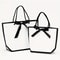White Paper Tote Bags With Ribbon Bow Handles Pack For Weddings Parties And Gifts 1