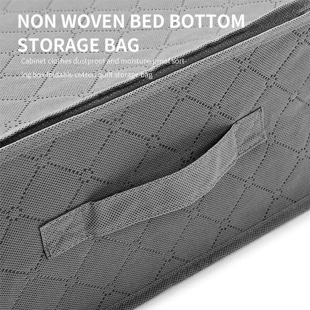 Foldable Underbed Storage Bag Large Adjustable Compartments For Organizing Blankets Shoes Sweaters 3