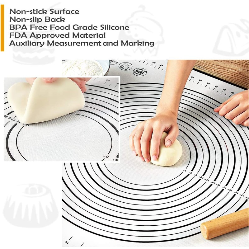 RedBlack Silicone Pastry Pad NonSlip HeatResistant Dough Making Mat For Pastry And Pasta 2