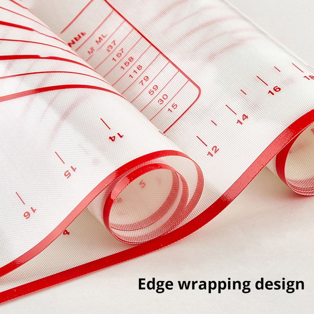 RedBlack Silicone Pastry Pad NonSlip HeatResistant Dough Making Mat For Pastry And Pasta 4