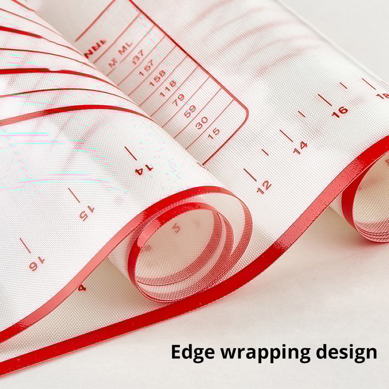 RedBlack Silicone Pastry Pad NonSlip HeatResistant Dough Making Mat For Pastry And Pasta 4