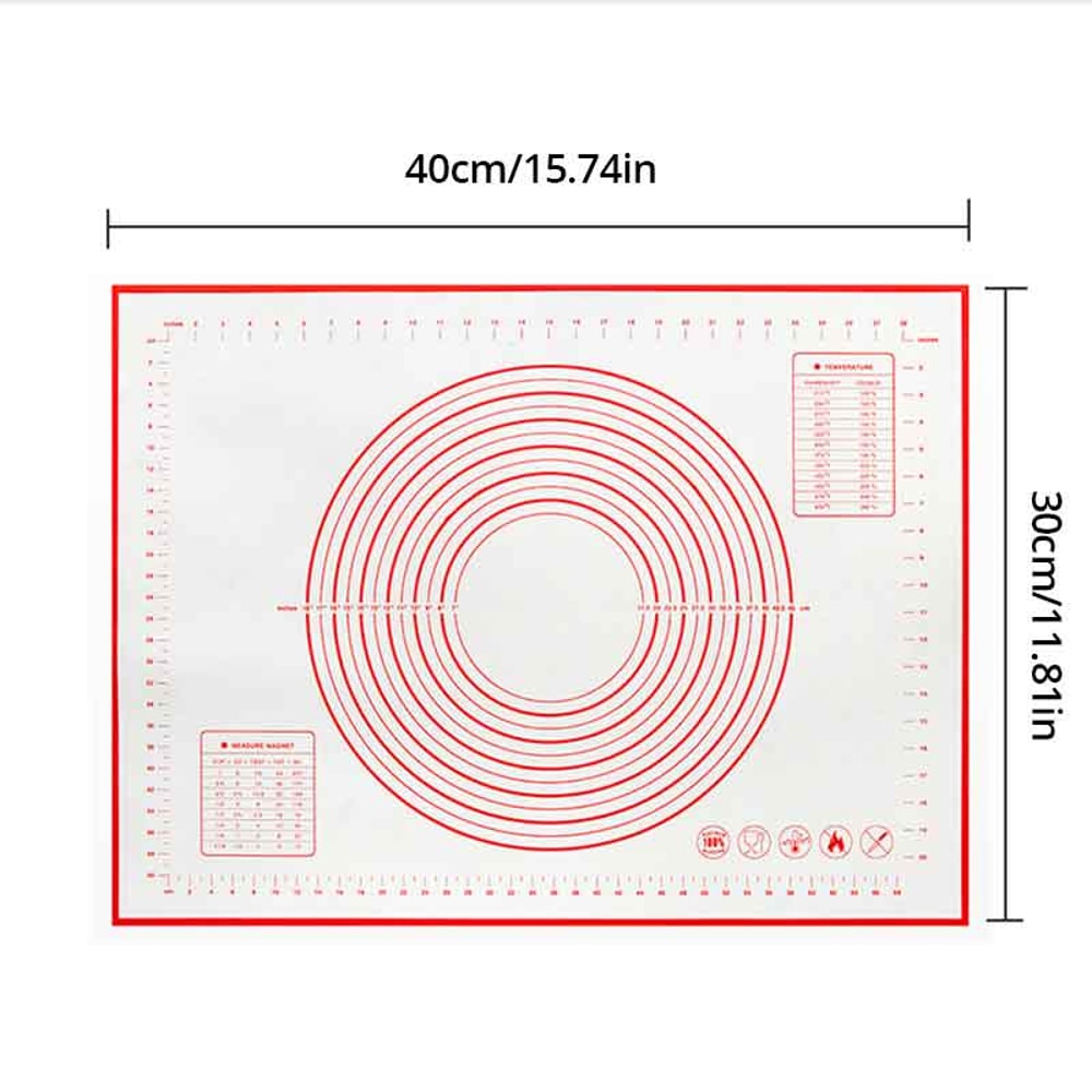 RedBlack Silicone Pastry Pad NonSlip HeatResistant Dough Making Mat For Pastry And Pasta 6