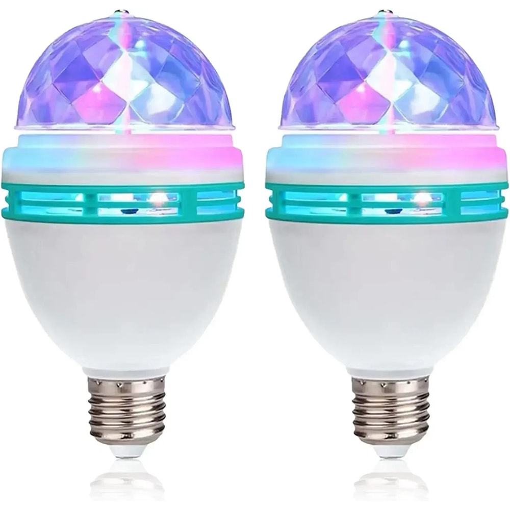 Rotating RGB Disco Light Bulb LED Party Lamp For Birthdays Halloween Christmas More 2