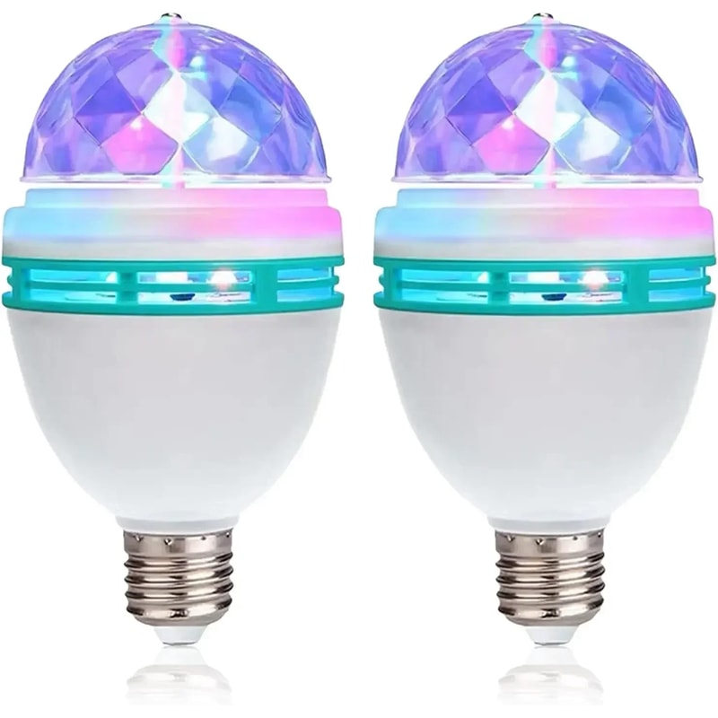 Rotating RGB Disco Light Bulb LED Party Lamp For Birthdays Halloween Christmas More 2
