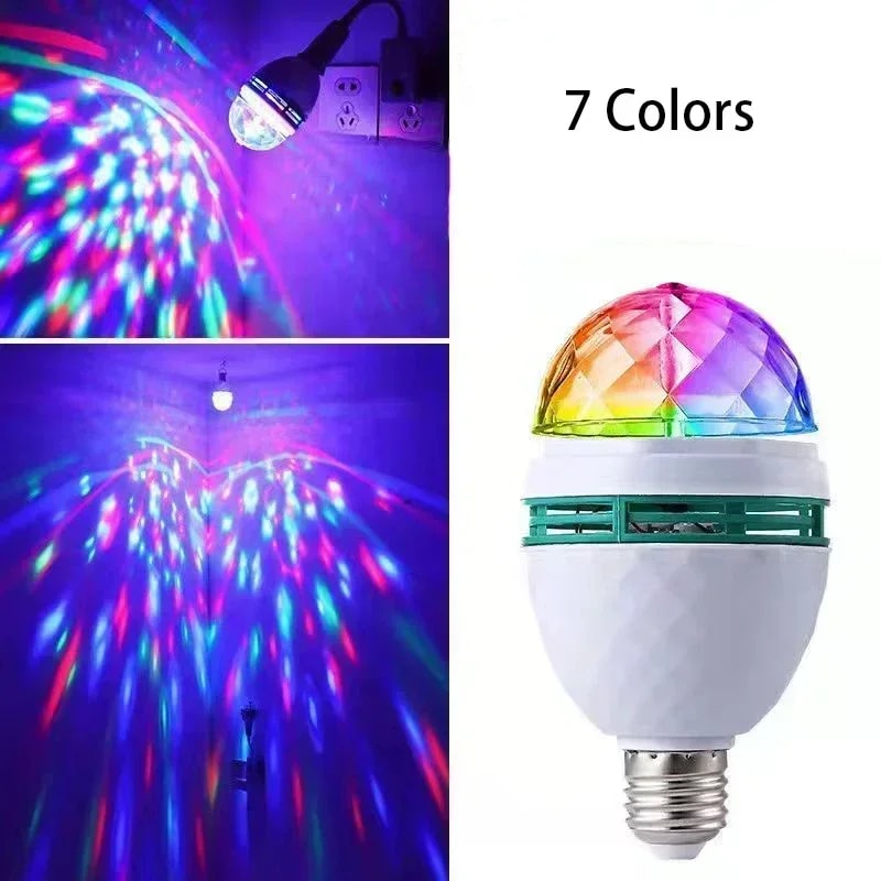 Rotating RGB Disco Light Bulb LED Party Lamp For Birthdays Halloween Christmas More 4