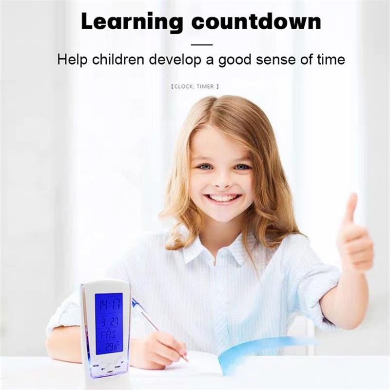 Mini LED Music Alarm Clock With Temperature Mute Feature Portable White Electronic Clock For Home 2