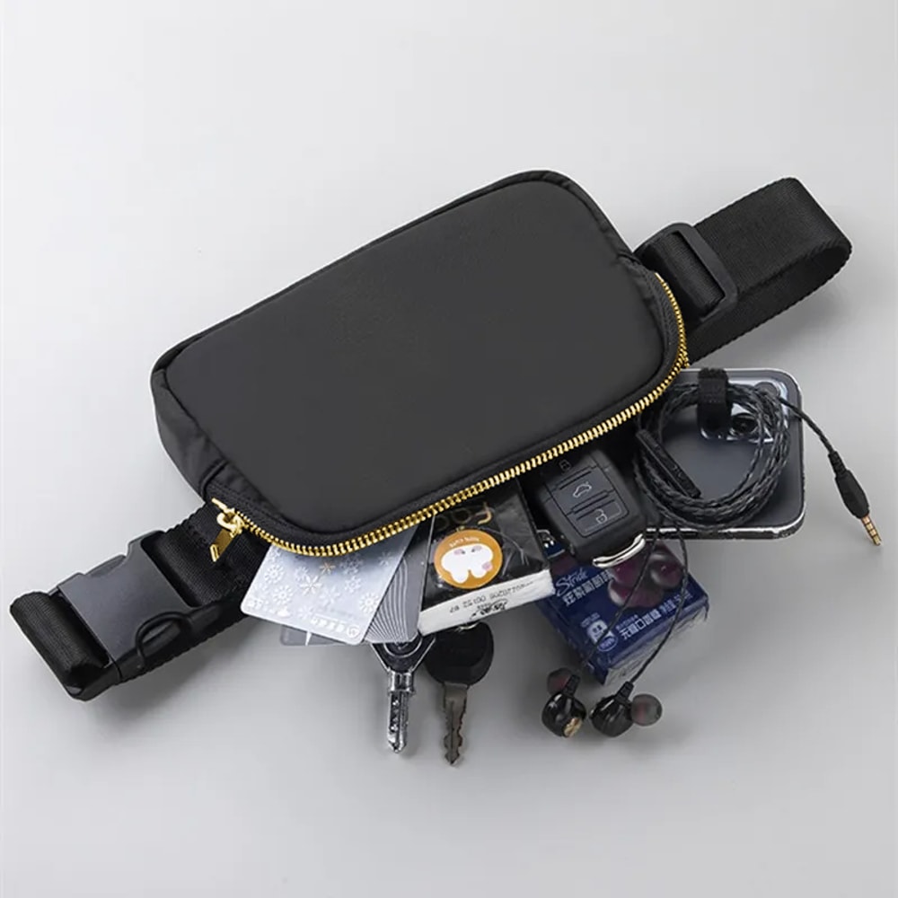 Fashionable Waterproof Waist Bag For Men Women Outdoor Sports Chest Pack With Zipper Travel Belt 2