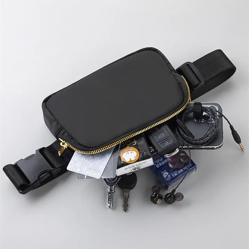 Fashionable Waterproof Waist Bag For Men Women Outdoor Sports Chest Pack With Zipper Travel Belt 2