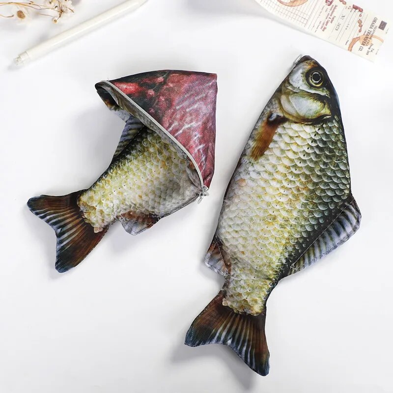 Creative Simulated Fish Pen Bag Quirky Crucian Carp Stationery Case 2