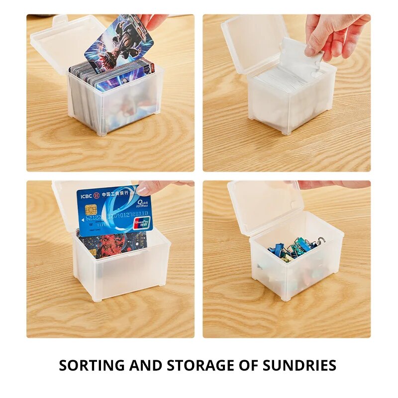 Small SemiTransparent Plastic Card Storage Box Matte FlipTop Jewelry Organizer 2