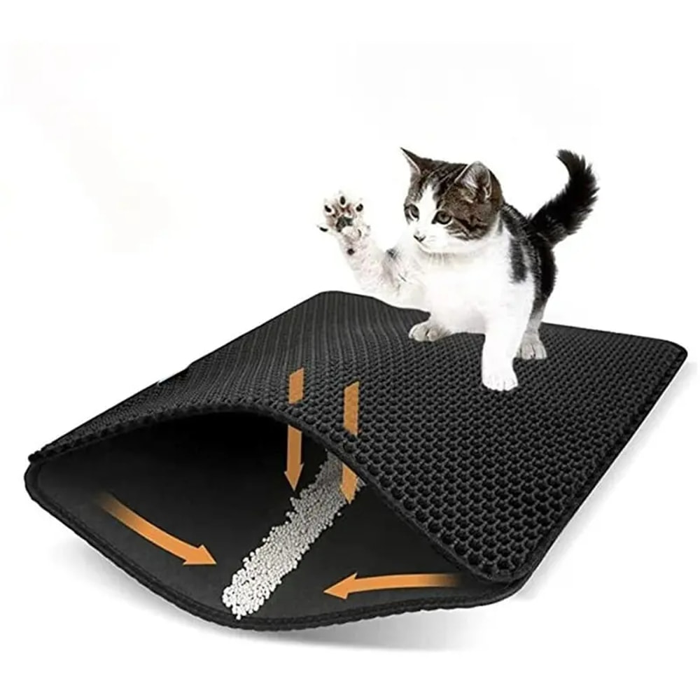 Waterproof Cat Litter Mat NonSlip Washable DoubleLayer Design For Easy Cleanup 3