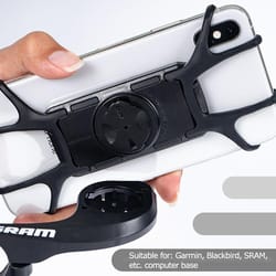 silicone phone holder for sram garmin bike – shockproof motorcycle mount, durable phone bracket
