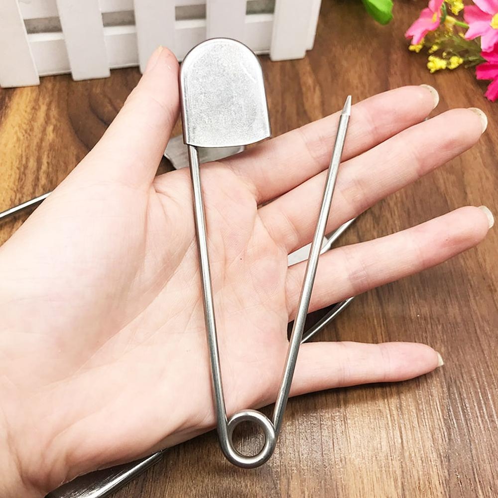 Large Stainless Steel Safety Pin Durable RustResistant DIY Sewing Tool For Fixing Files 0