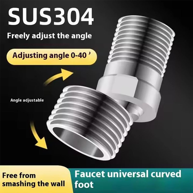 Professional Adjustable Faucet Adapter For Kitchen Bathroom Stainless Steel Angled Faucet Connect 2