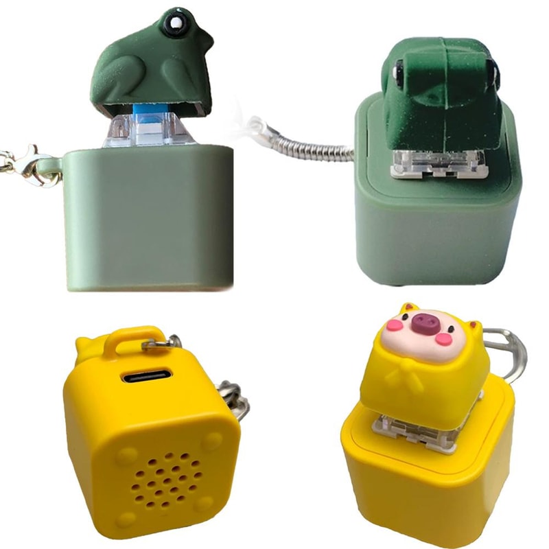 Frog Pig Or Dog Fidget Toy Keychain With Colorful Lights Rechargeable Stress Reliever And Sensory 0